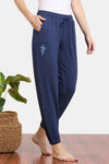 Zivame Lounge Viscose Blend Joggers - Medieval Blue — thumbnail 3